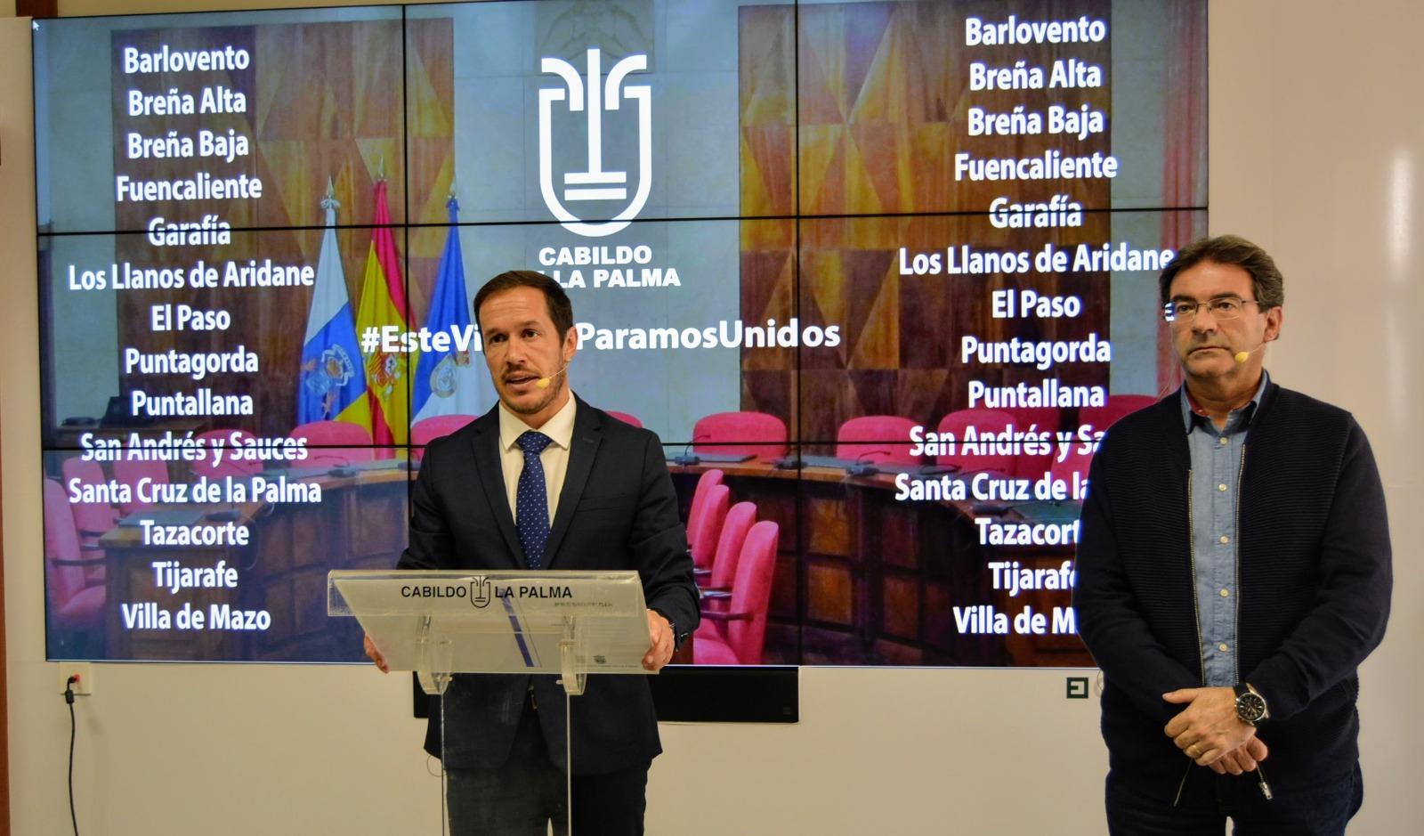 Mariano H. Zapata y José Adrián Hernández, Presidente y Vicepresidente del Cabildo Insular de La Palma