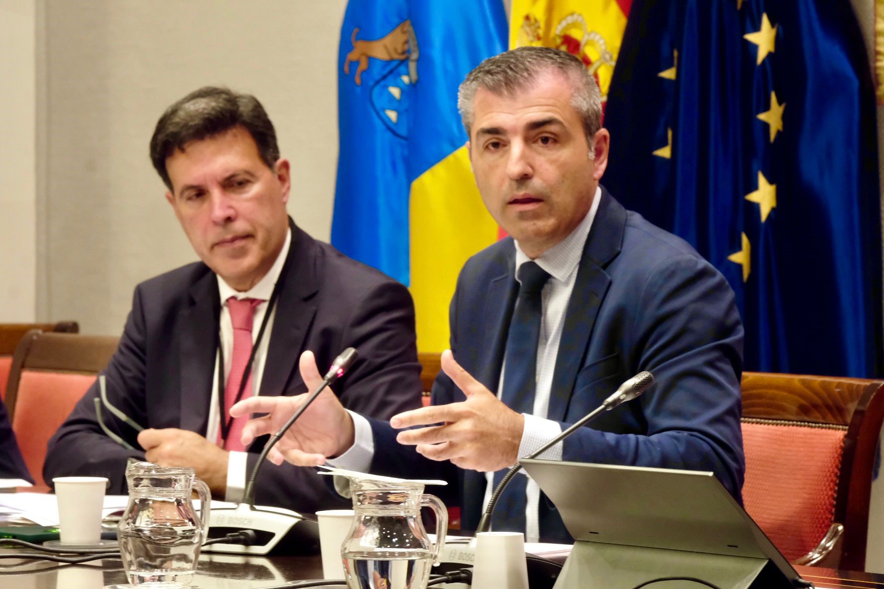 El consejero de Economía, Manuel Domínguez, en la comision de economia.jpg