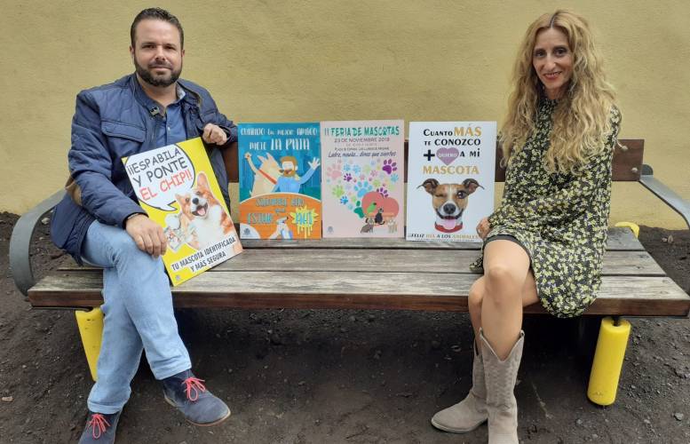 El concejal de Servicios Municipales, José María Rivera y la presidenta de la Protectora de Animales y Plantas “Benawara”, Ester Campo