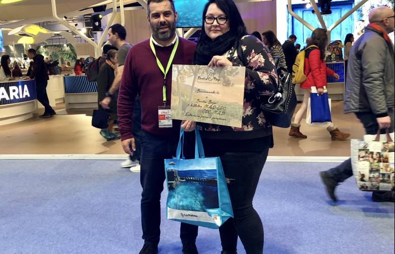 Juan Manuel Pérez, concejal de Turismo de Breña Baja y Sara, ganadora del sorteo